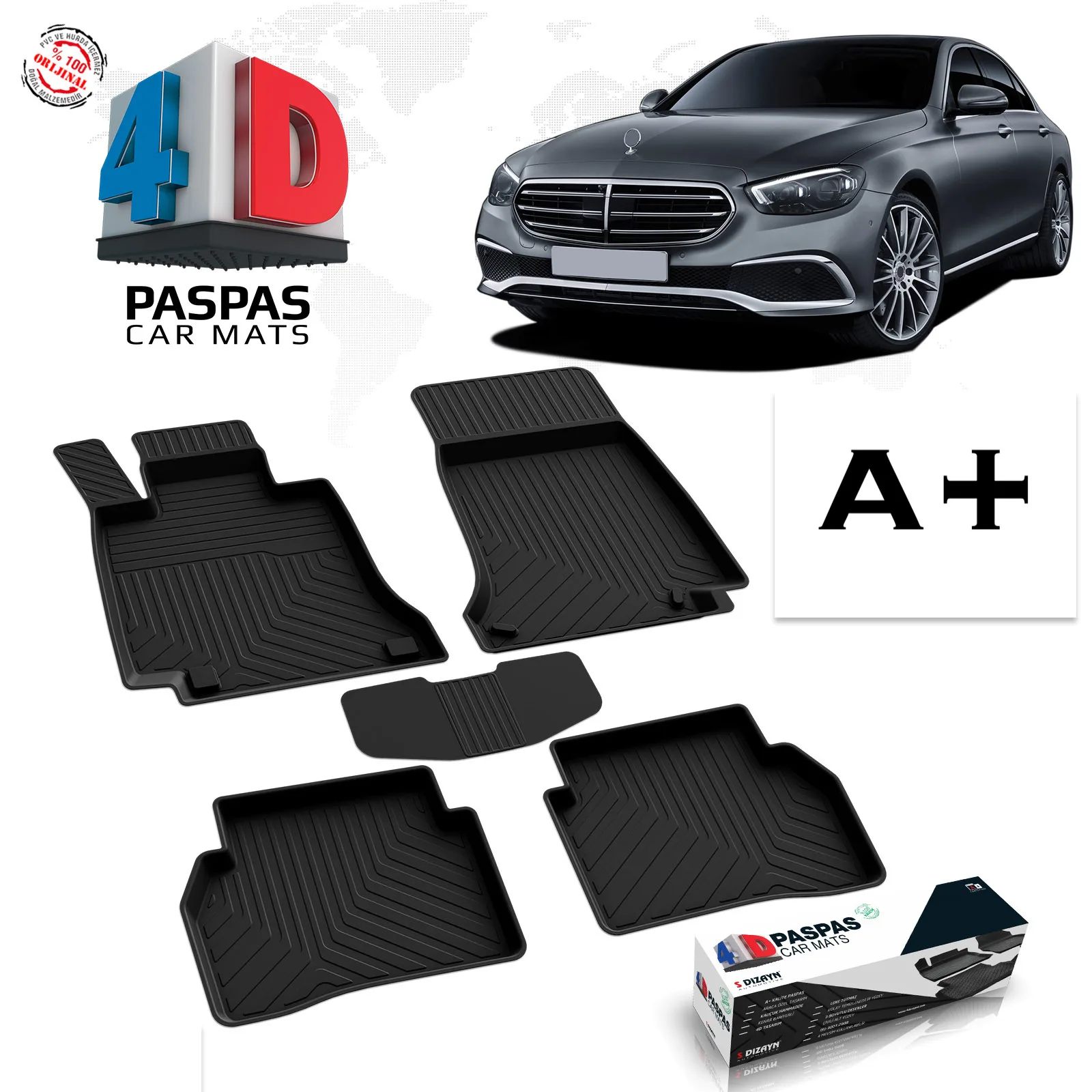 

Резиновый коврик для MERCEDES E SERIES W214, модель 2021 года, черный цвет, аксессуары для помещений, противоскользящая подошва, качели LUX