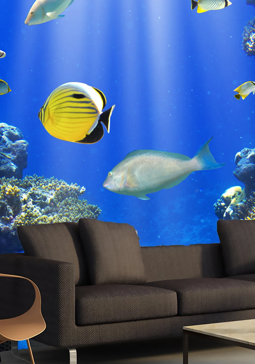 Фотообои детские на стену водный мир рыбы обои заказ для зала кухни спальни