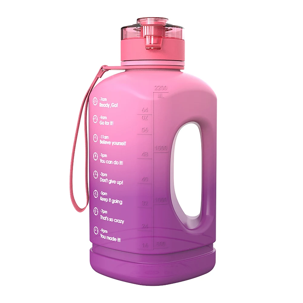 

WISENEST 73OZ 0.58 Gallon Water Bottle With Time Marker Large Capacity Tritan BPA Free Motivational Fitness Sport Jugs