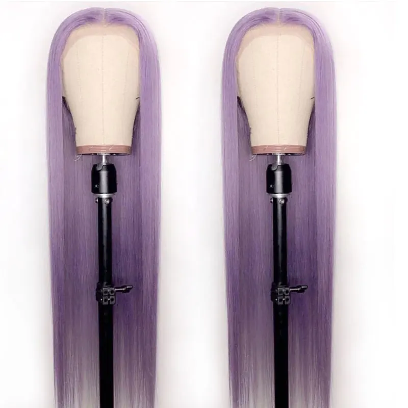 150% фиолетовый Синтетические волосы на кружеве человеческих волос парики 13x4 HD