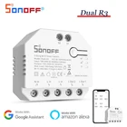 Интеллектуальный выключатель света SONOFF двойной R3 переключатель Wi-Fi 2 Way умный дом Мощность замер переключателей синхронизации голос Управление Поддержка Alexa Google Home приложение eWeLink