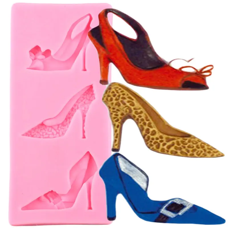 

High Heels Silicone Mold DIY Party Cupcake Topper Fondant Cake Decorating Tools Chocolate Gumpaste Moulds Polymer Clay Molds