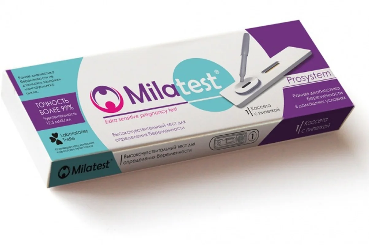 Milatest Prosystem тест для диагностики беременности капельного типа 1 тест-кассета |