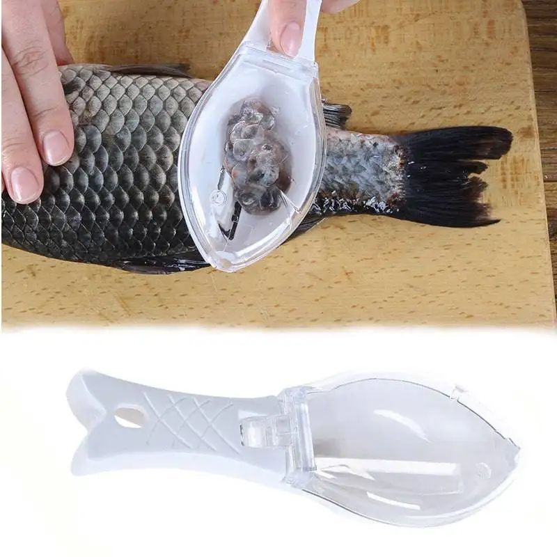 Рыбочистка с контейнером для чешуи Kitchen helper (нож чистки рыбы) X0111 | Дом и сад