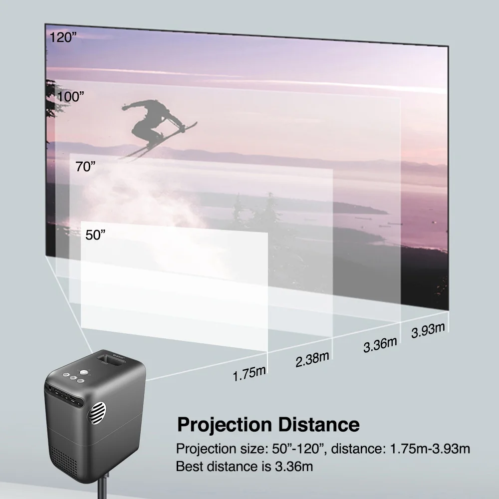 2021 новый вертикальный проектор 1080P разрешение Поддержка беспроводной Airplay