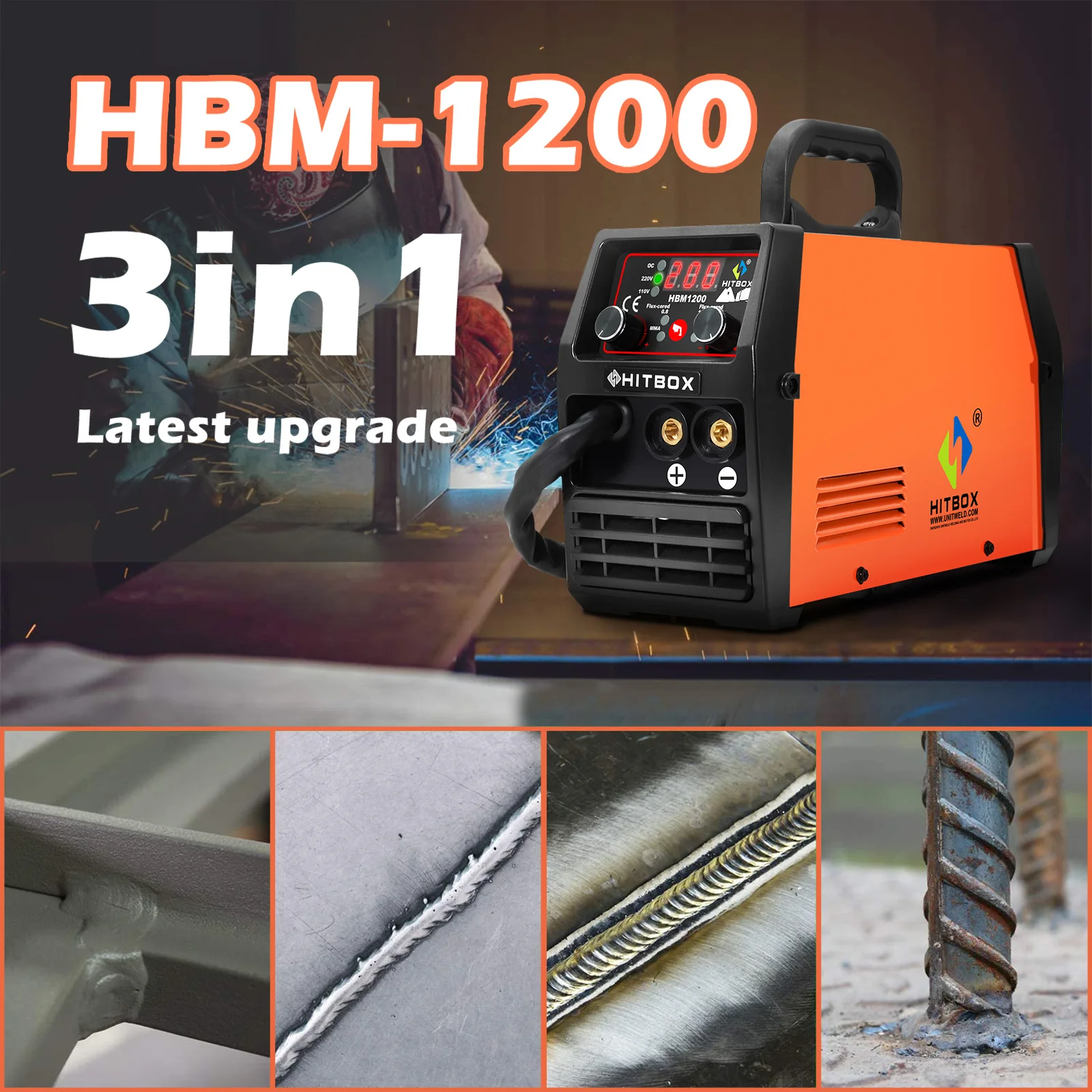 HITBOX 3 In 1 HBM1200 MIG Welding Machine With MIG TIG MMA Non-gas Function 220V Soldering Welder Household тиг сварка images - 6