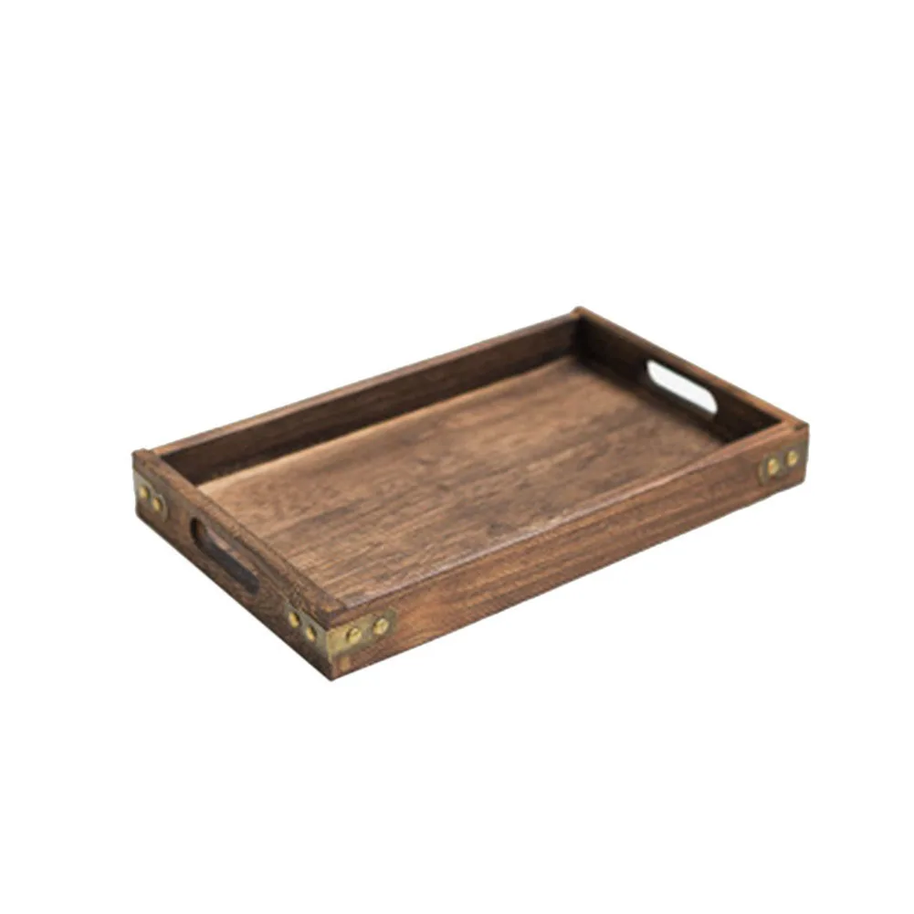

Japan Style Rectangular Solid Wooden Tea Tray Tableware Dinner Breakfast Holder Tray Bread Plates Food Storage Tray