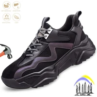 male anti smash safety shoes steel toe work safety boots indestructible men construction sneakers lightweight breathable shoes