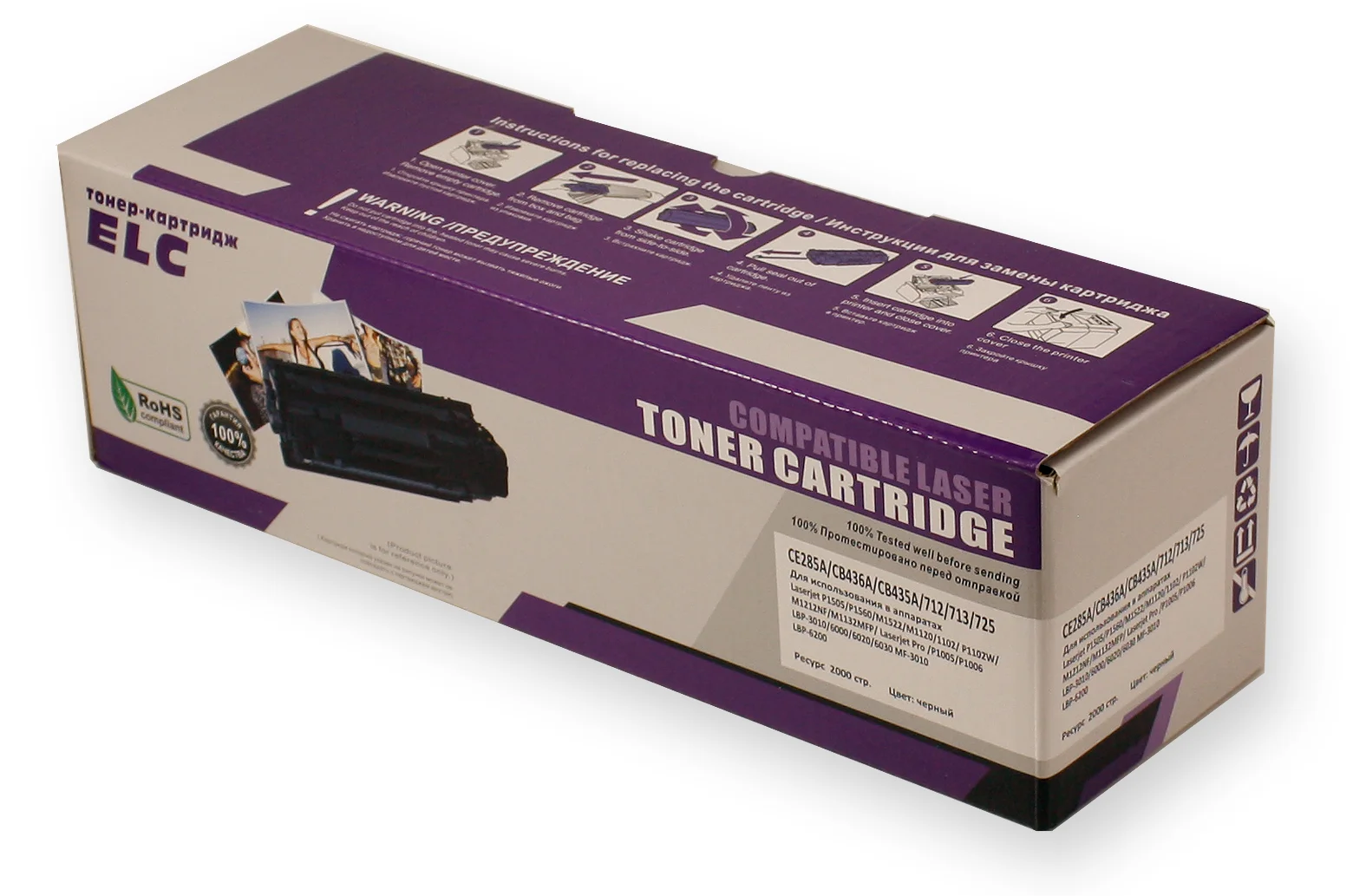 Cartridge cb435a/cb436a/ce285a/725/712 for HP LJ P1000/M1120/1522/p1505/p1100/M1130 ELC (2000 p.) | Toner Cartridges
