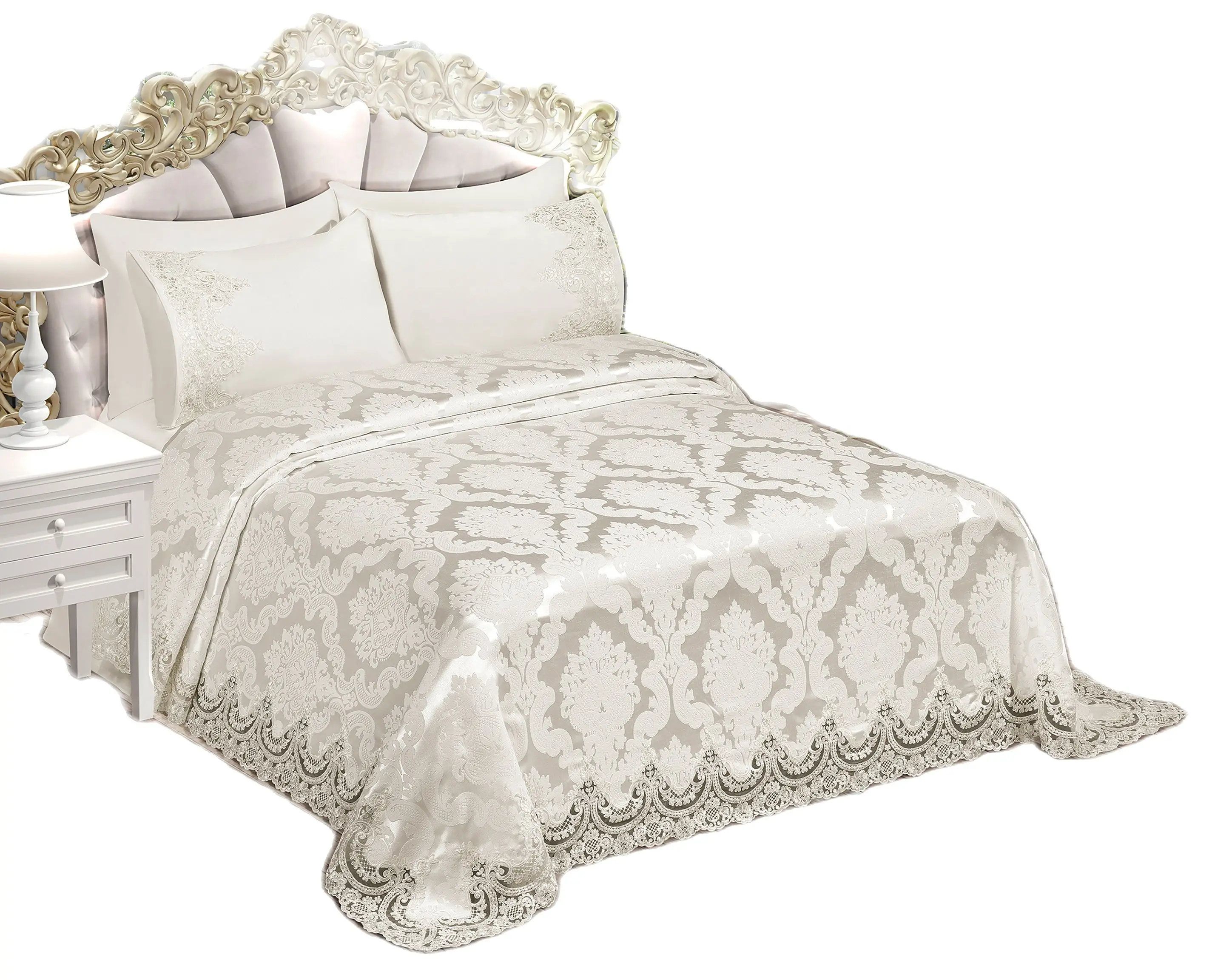

Irmak Modern Guipure 6 Piece Chenille Pique Set Special Design Quality Fabric Bedspread Bedding Mattresses Wedding Honeymoon