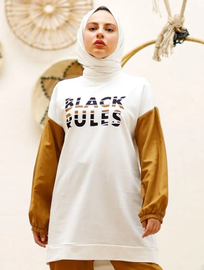 

Letter Printed Double Suit Muslim Clothing Muslim Sets Plus Size Dress turkish clothes for women autumn Garment hijab