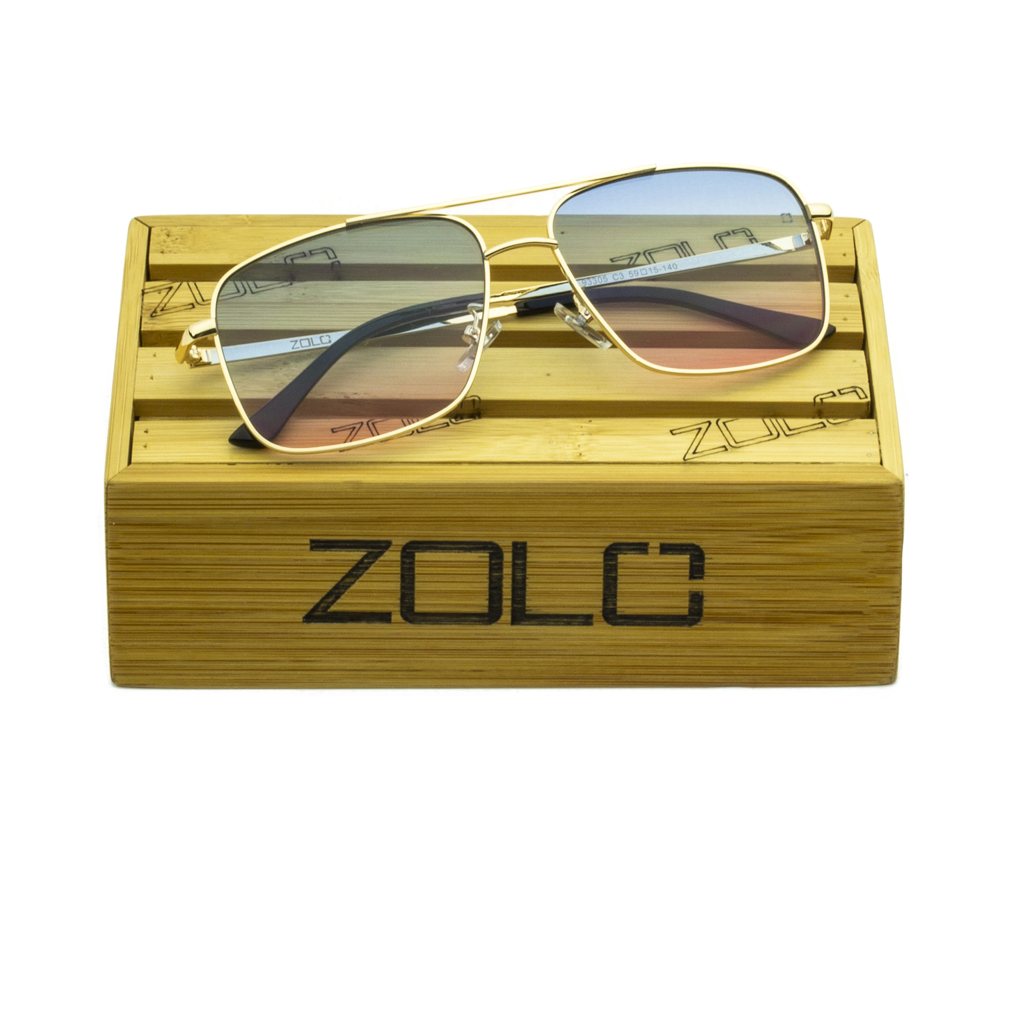 Солнцезащитные очки-Караван Zolo eyewear 93305 c3, золото/синий и розовый