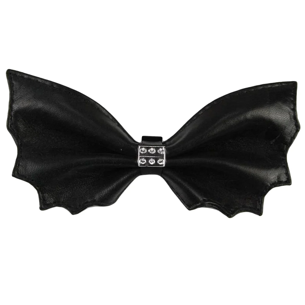 

Галстук-бабочка из натуральной кожи в форме летучей мыши, аксессуар для косплея Бэтмена, мужские и женские галстуки, привлекательный черный...