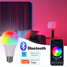15W E27 Rgb Led Gloeilamp Bluetooth 4.0 Tuya Smart Verlichting Lamp Kleurverandering Dimbare Home Hotel Bar Slaapkamer decor AC85-265V