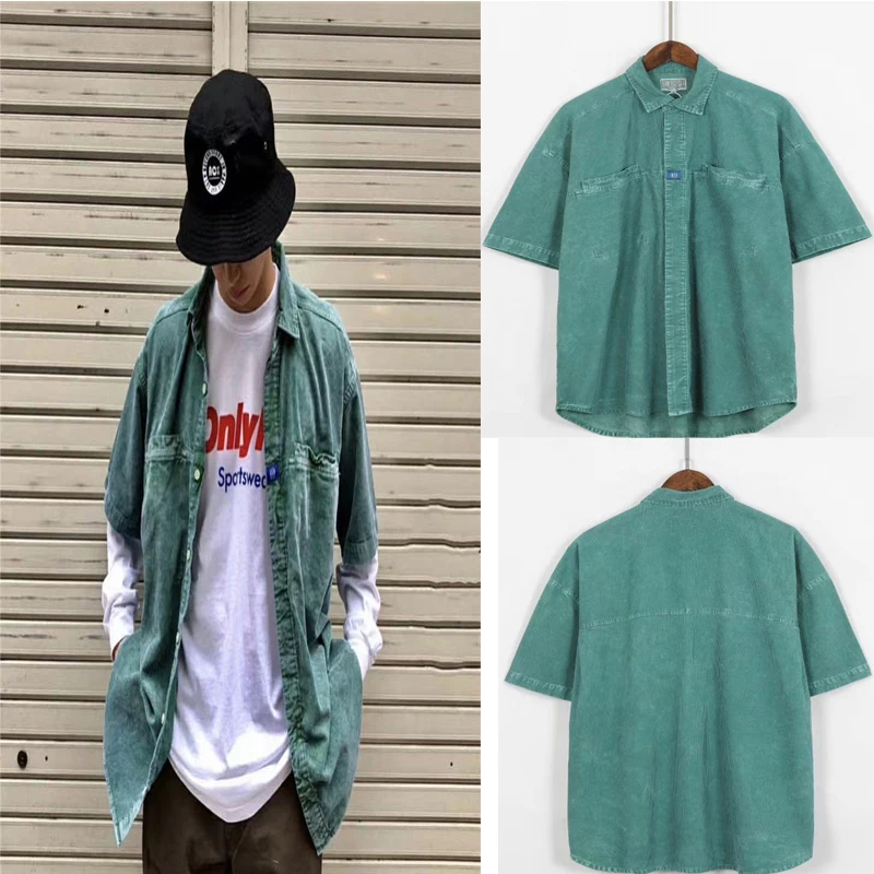 

2021 streetwear Corduroy Shirt Cavempt Shirts button shirts for Men Women comfortable Batik Do Old Autumn Shirt Top