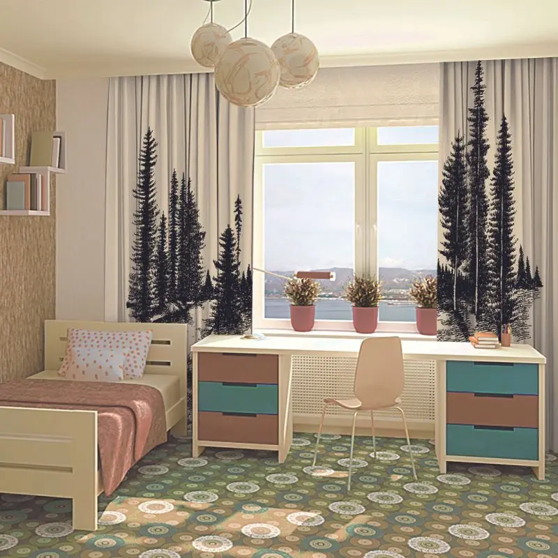 Занавес горный лес сосновые деревья река природа сельская местность