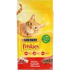 Сухой корм Friskies для взрослых кошек, с мясом, курицей и печенью, Пакет, 2 кг*6 шт.