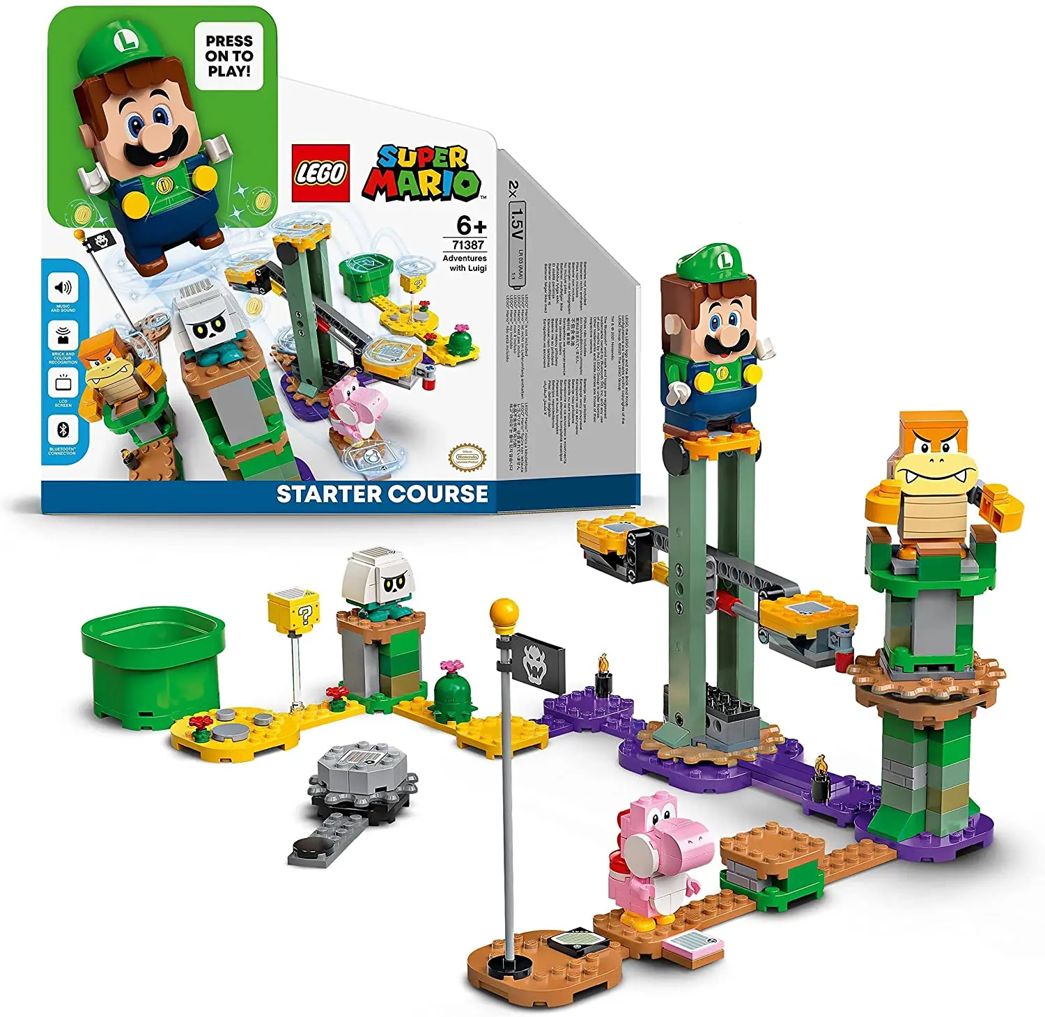 

LEGO 71387 Super Mario Luigi with Adventures Starter Course ToyInteractive Figure and Buildable Game SetChristmas Gift Idea