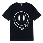 Футболка с изображением смайлика Рубашка свободного кроя Эстетическая одежда alt одежда эстетическое для мужчин и женщин