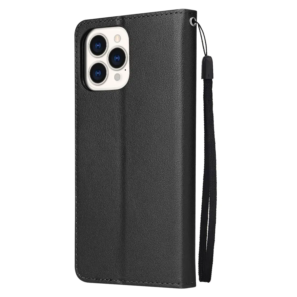Чехол-книжка из искусственной кожи с отделениями для карт и подставкой iPhone 13 12 11