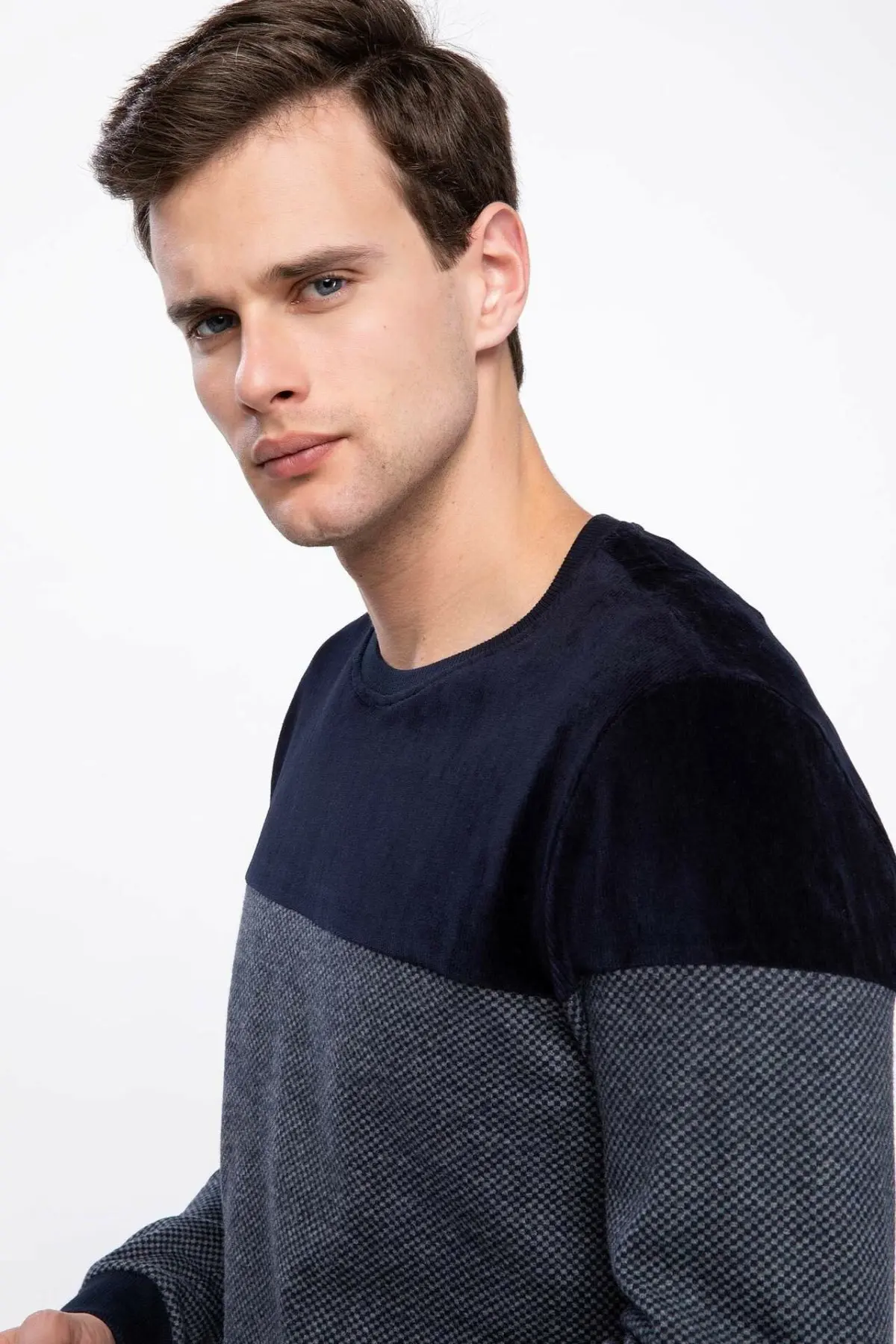 DeFacto мужские Модные Лоскутные Топы Повседневный пуловер для отдыха свободные