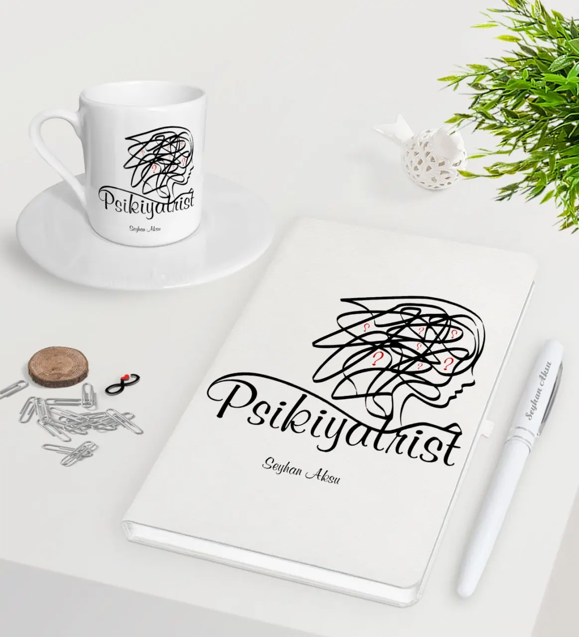 

Персонализированные психиатр Белый Ручка для записной книжки чашка для кофе по-турецки Seti-2