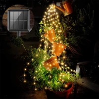 solar firefly bunch lights 200 leds fairy battery waterproof copper wire lights for outdoor garden christmas party decorations