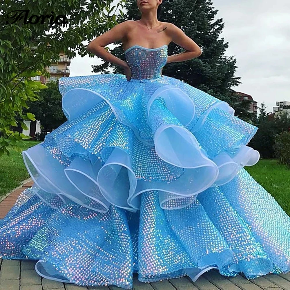 Пышные синие вечерние платья принцессы для выпускного вечера 2020 Robe De Soiree Abendkleider