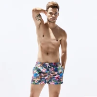 quick dry wholesale mens swim trunks fruits printed beach shorts with pockets lightweight beachwear summer holiday
