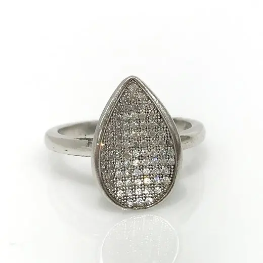 

Simple Elegant Polite Drop Design Silver Ring