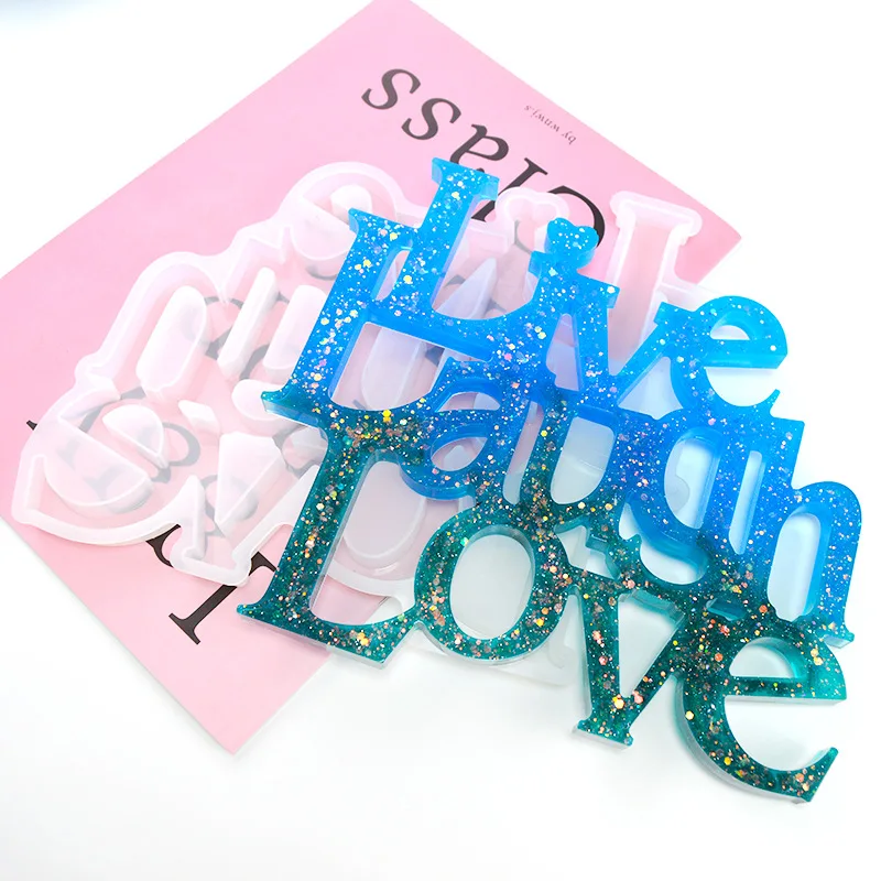 

Love Letter English Silicone Mold DIY Splicing Combination Silicone Moulds for Home Table Decoration
