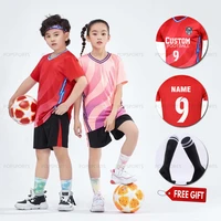 children football jerseys boys girls soccer sets short sleeve kids football uniforms soccer tracksuit jersey suits