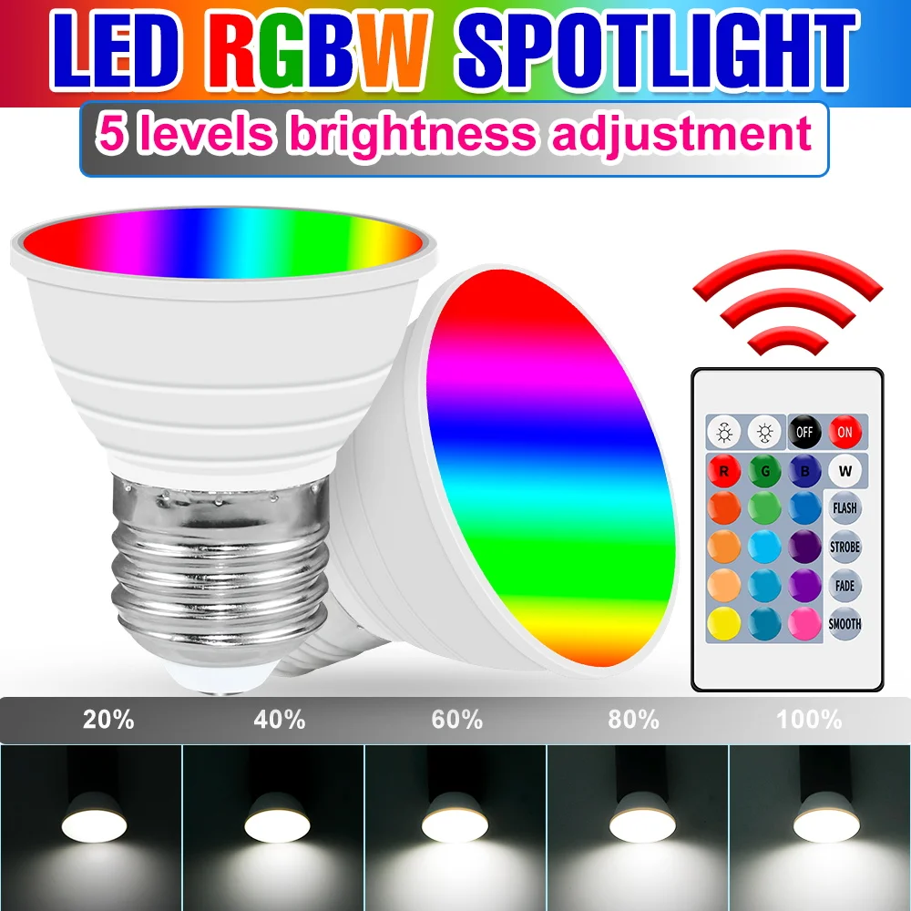 

E27 LED RGB Lamp 15W Smart Control Spotlight GU10 Magic Bulb E14 LED Lampada 220V MR16 Ampoule For Home Party Decorate Bombillas