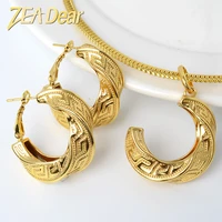 zeadear jewelry sets fashion copper c shape hot sale earrings pendent necklace for women bridal wedding party anniversary