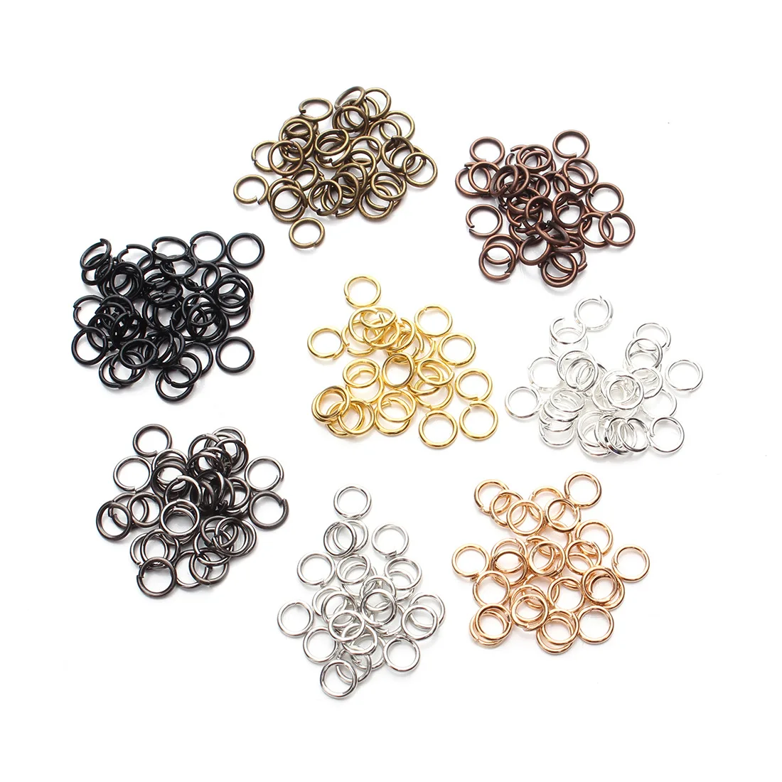 

Hgih Quality 200pcs/Set Jump Rings Split Rings 4 5 6 8 10 12mm Connectors Diy Jewelry Finding Making Accessories Wholesale