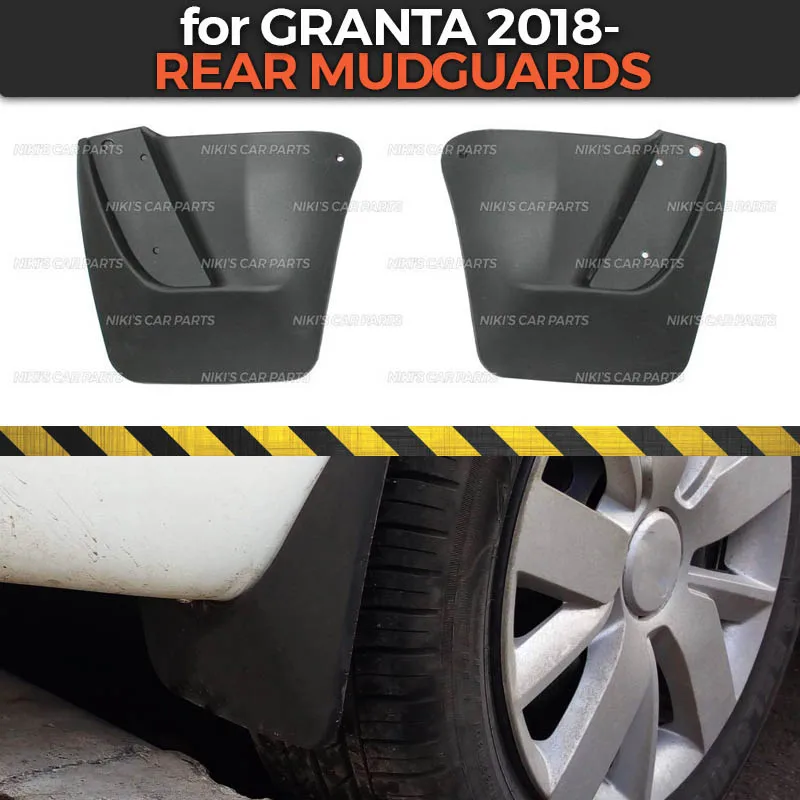 Брызговики для Lada Granta FL- на задних колесах кузова: лифтбэк и седан, накладка, аксессуары, брызговики, широкие Брызговики, брызговики для автомобиля, Стайлинг, тюнинг
