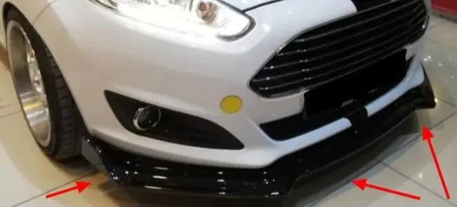 Передний бампер для Ford Fiesta комплект губ спойлер разветвитель диффузор 3 шт.