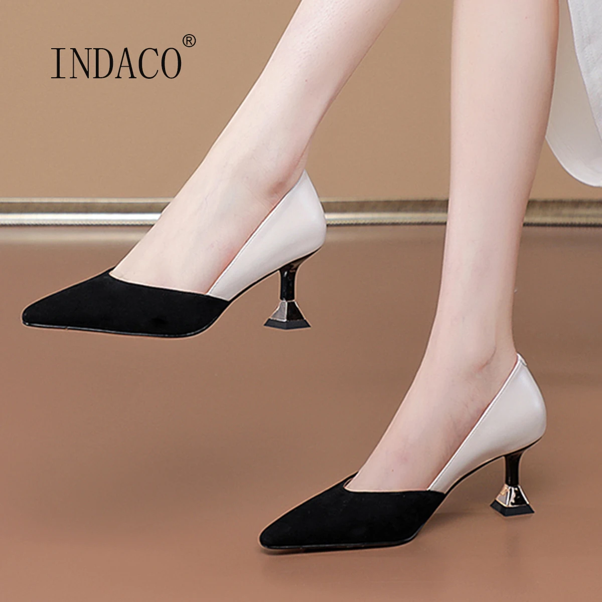 

Sandalias High Heels Fashion Kid Suede Mid Colors Sandals Women Shoes Pointed Toe Black Wine Red Party Shoes 6.5CM Small Size 33