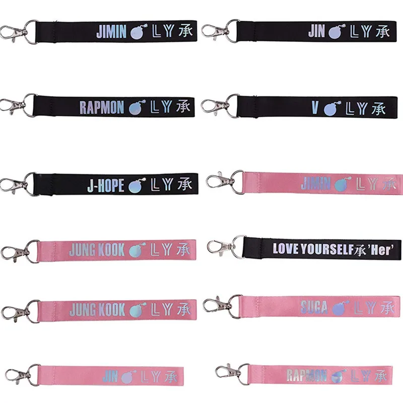 KPOP брелок лазерный Bangtan мальчиков шнурок любовь себя порвать ее Ким Tae Hyung JIMIN JUNGKOOK SUGA брелок, цепочка для ключей J-HOPE RM V