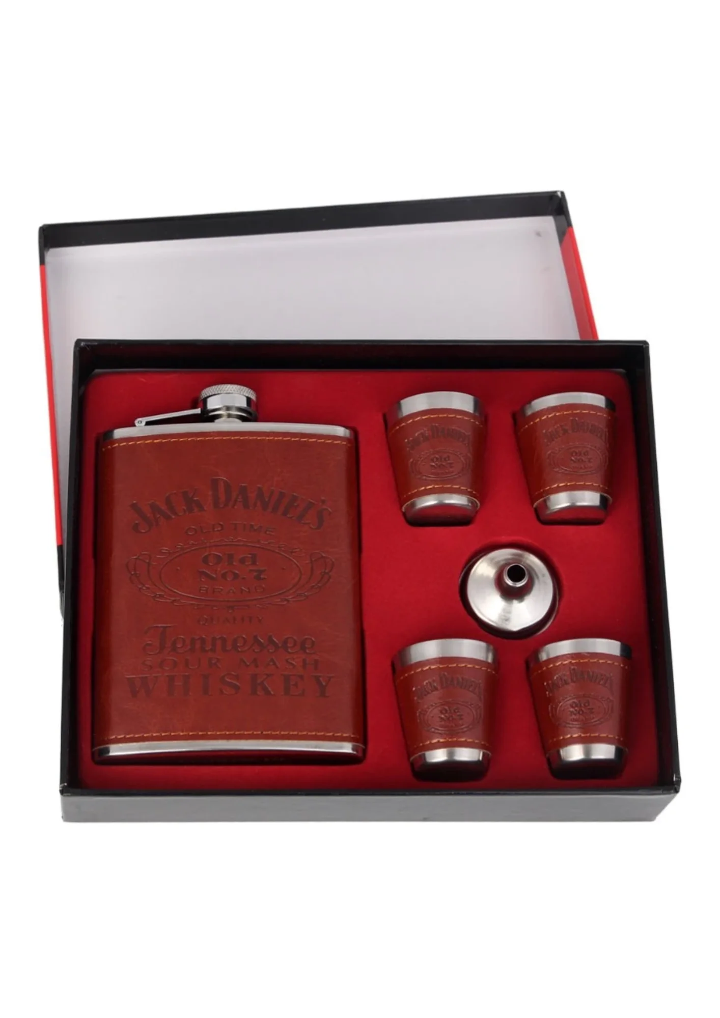 Подарочный набор Нержавеющая фляжка c рюмками Jack Daniels арт U-26 0 22 литра |