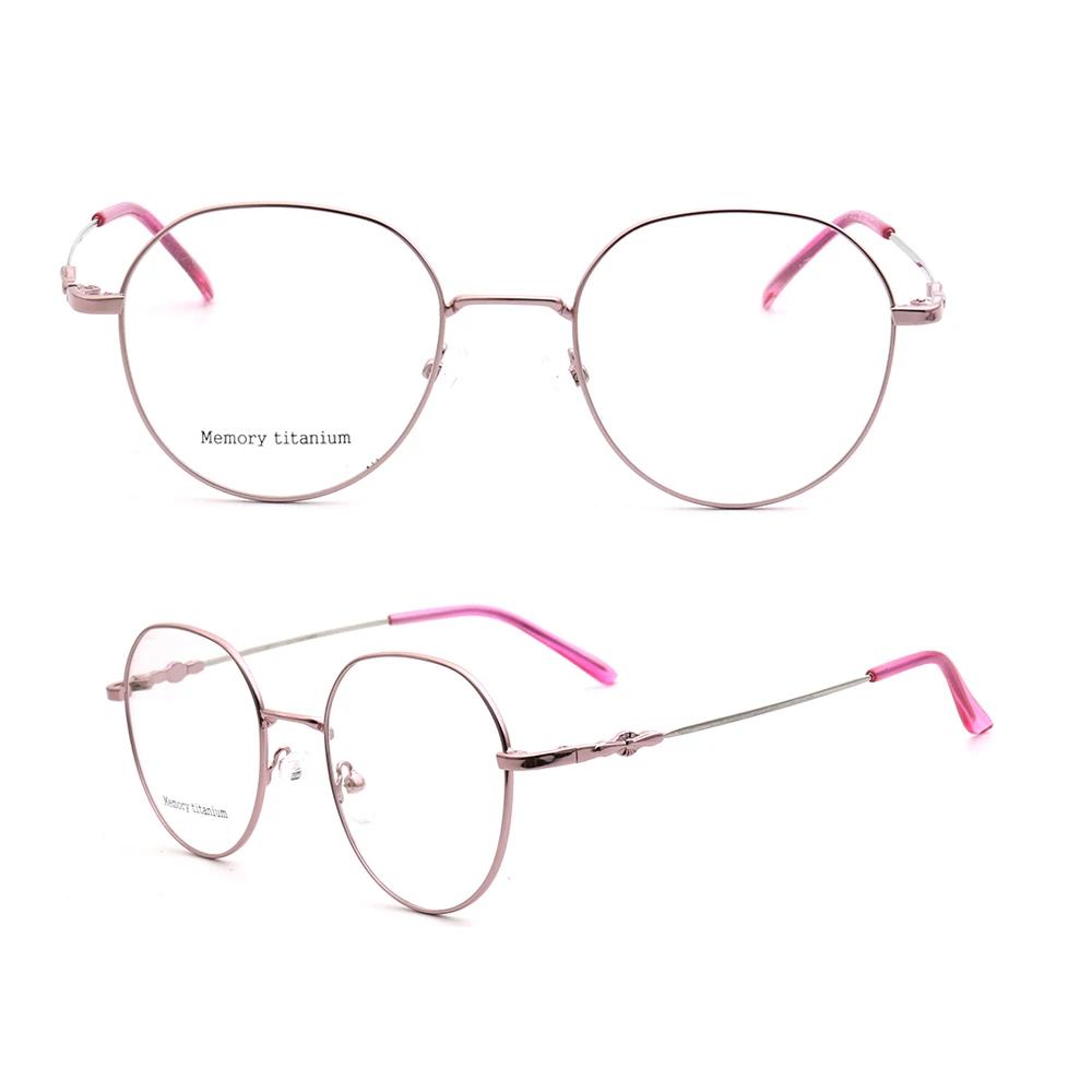 

Women Round Glasses Frame Men Metal Optical Eyeglass Frames Flexible Prescription Eyewear Light Gold Blue Pink Eyeglasses Frames
