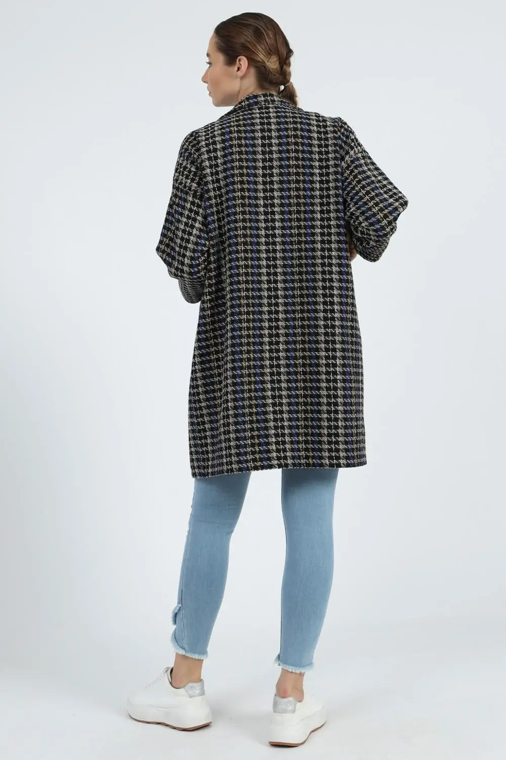 

Women's Jacket Oversize Plaid Wool Cachet Fabric Brand Name NFree