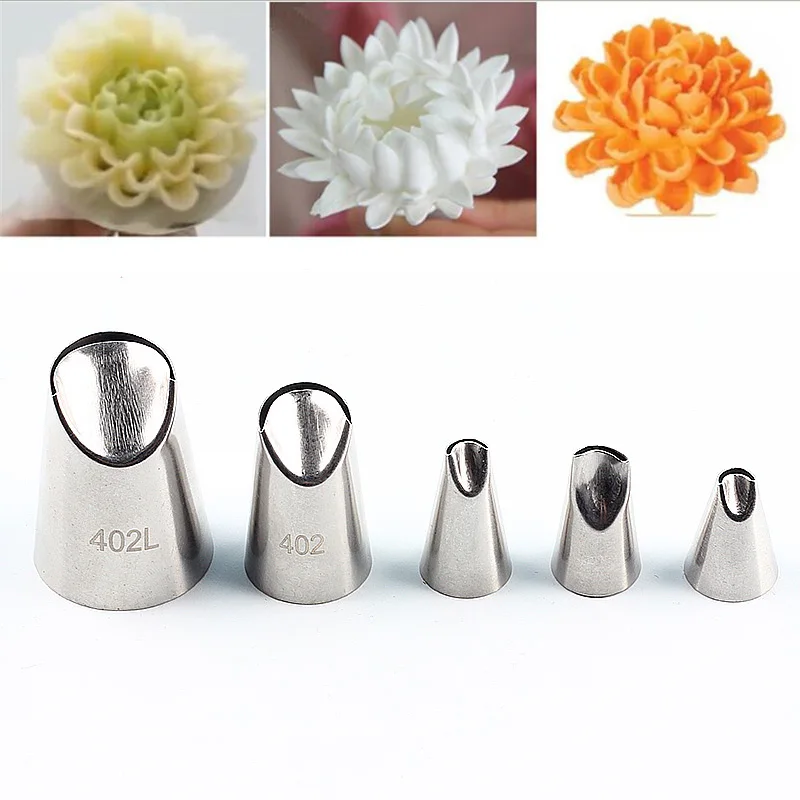 

1-12 шт. Кондитерские насадки для крема из нержавеющей стали, Набор кондитерских насадок для глазирования, цветов хризантемы, инструменты для...