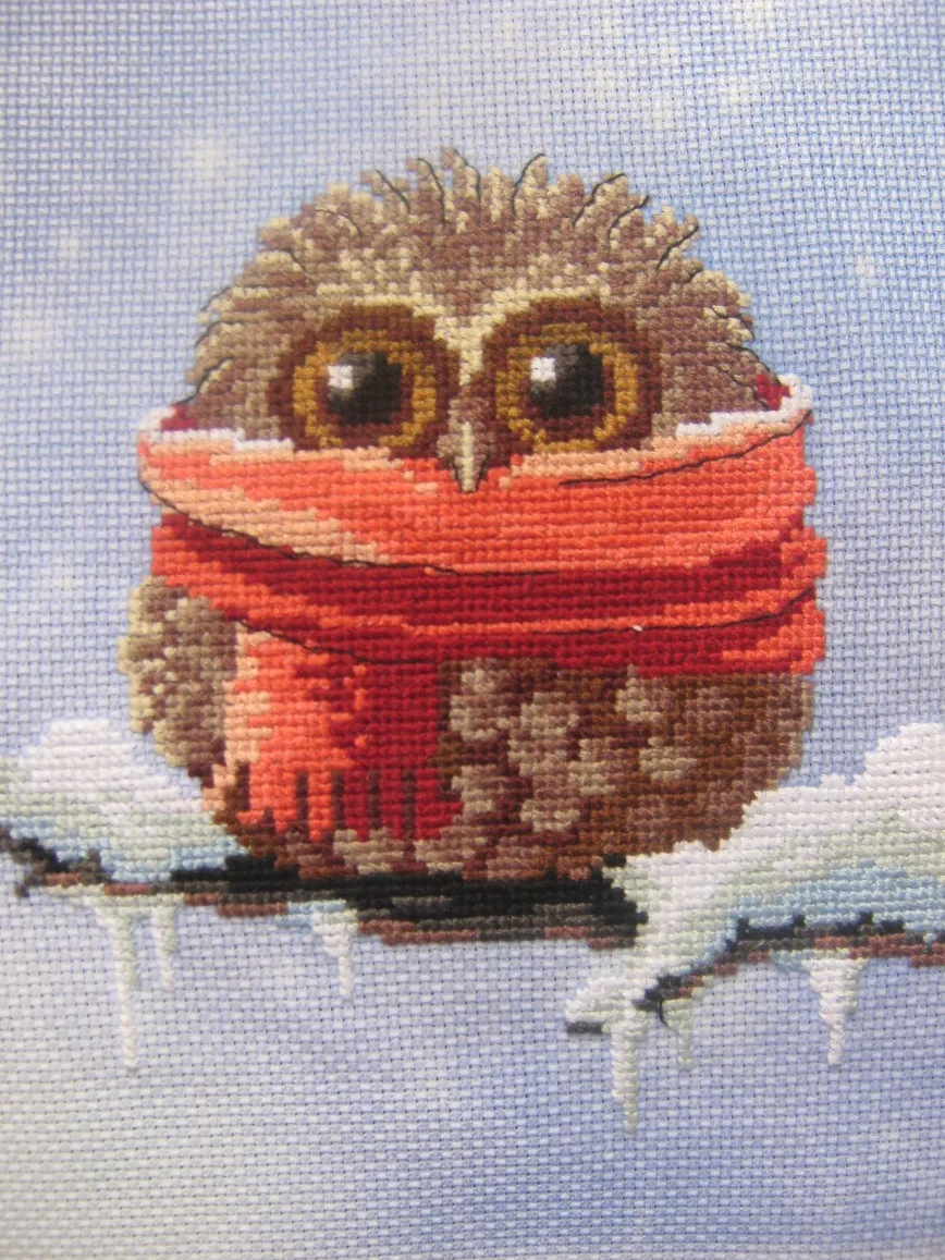 Набор для вышивания крестом № S9046 28*28см / птицы совенок зимний вышивка картины |