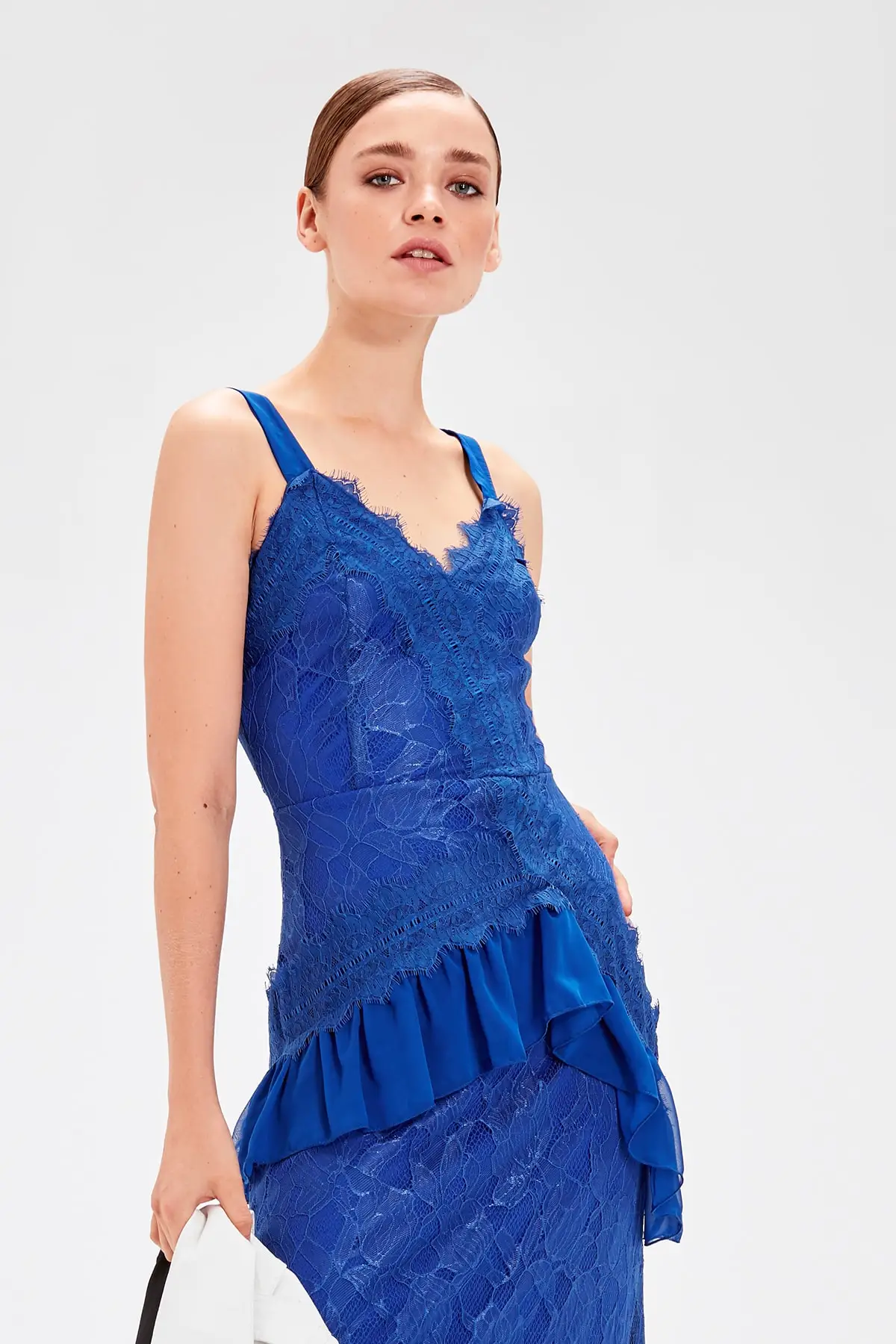Trendyol Saks Flywheel Detailed Lace Dress TPRAW20EL0515 | Женская одежда
