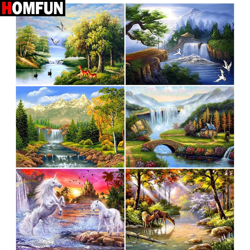 

Алмазная живопись HOMFUN, полноразмерная/круглая Алмазная вышивка с узором «животное, собака», 5D Стразы