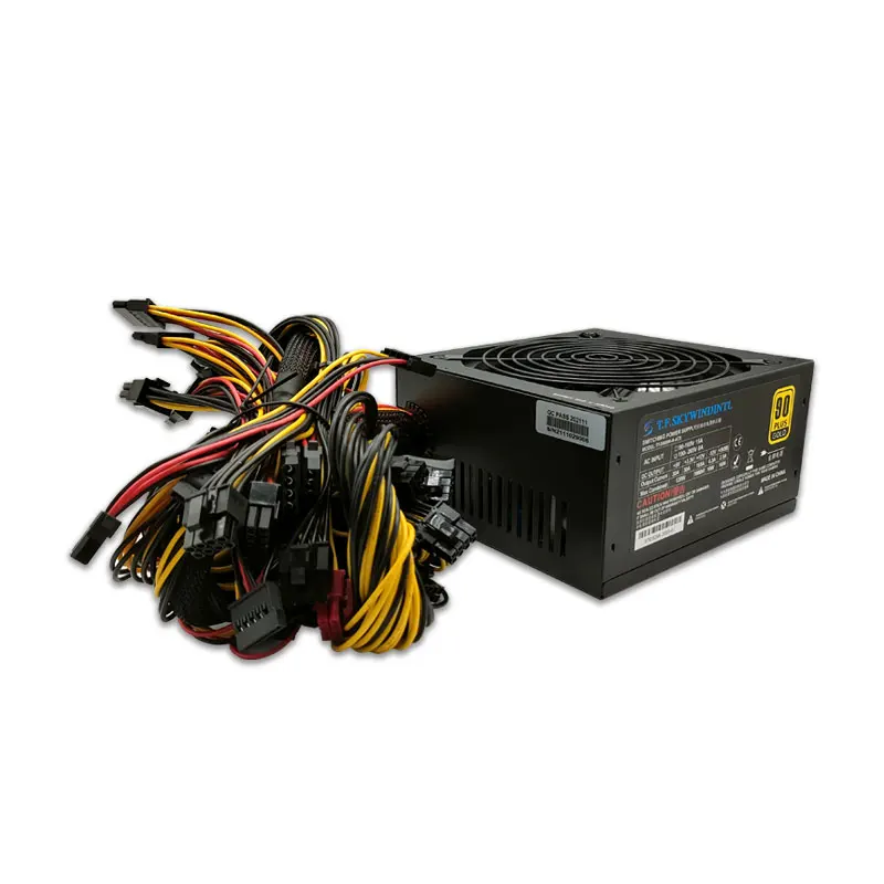 Блок питания T.F.SKYWINDINTL 2000 Вт блок для майнинга биткоинов ATX высокоэффективный ПК 95%