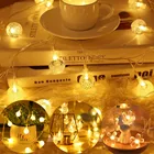 Светодиодная гирлянда с питанием от батарейки, уличная лампа-гирлянда с хрустальными шарамицветами паутины, Рождественский, праздничный, Свадебный декор