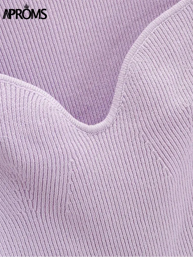 Aproms сексуальный вязаный свитер с квадратным вырезом Женский Повседневный