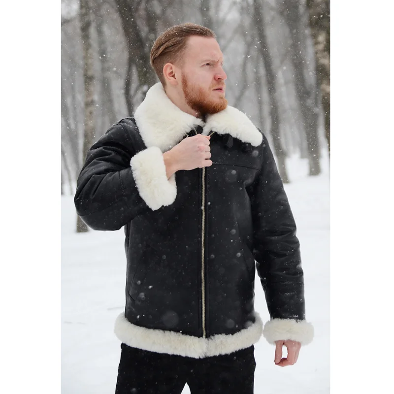 Куртка кожаная Авиатор мужская, утепленная мужская зимняя куртка; Куртка с  меховой подкладкой; Зимняя куртка с натуральным мехом | AliExpress